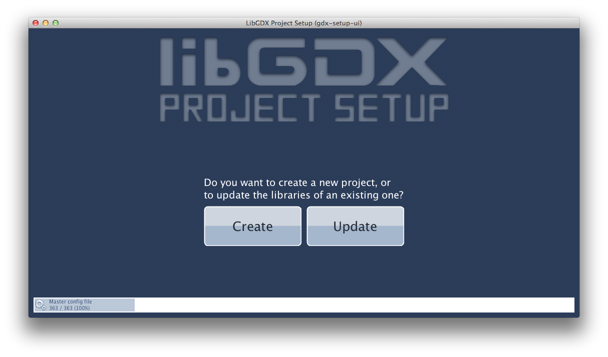 LibGdx の初期設定画面